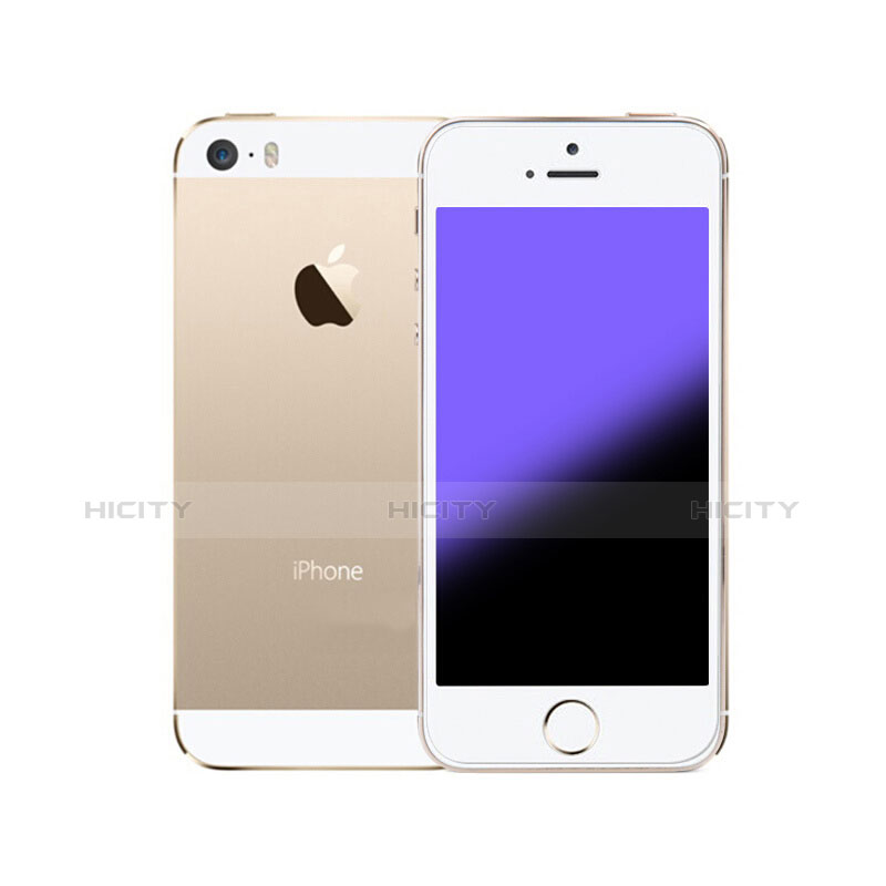 Apple iPhone 5用アンチグレア ブルーライト 強化ガラス 液晶保護フィルム B04 アップル ネイビー