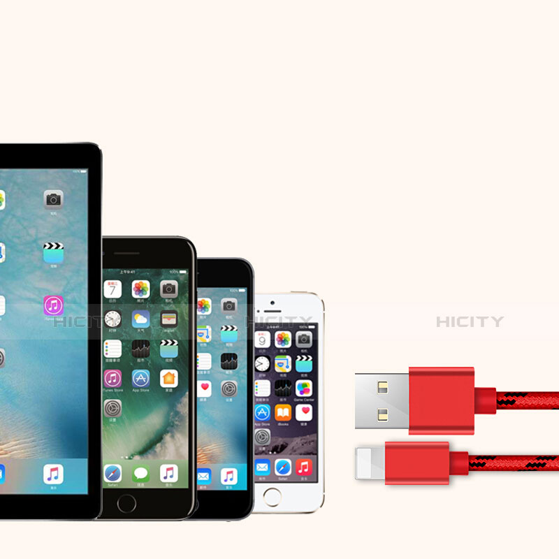 Apple iPhone 5C用USBケーブル 充電ケーブル L05 アップル レッド