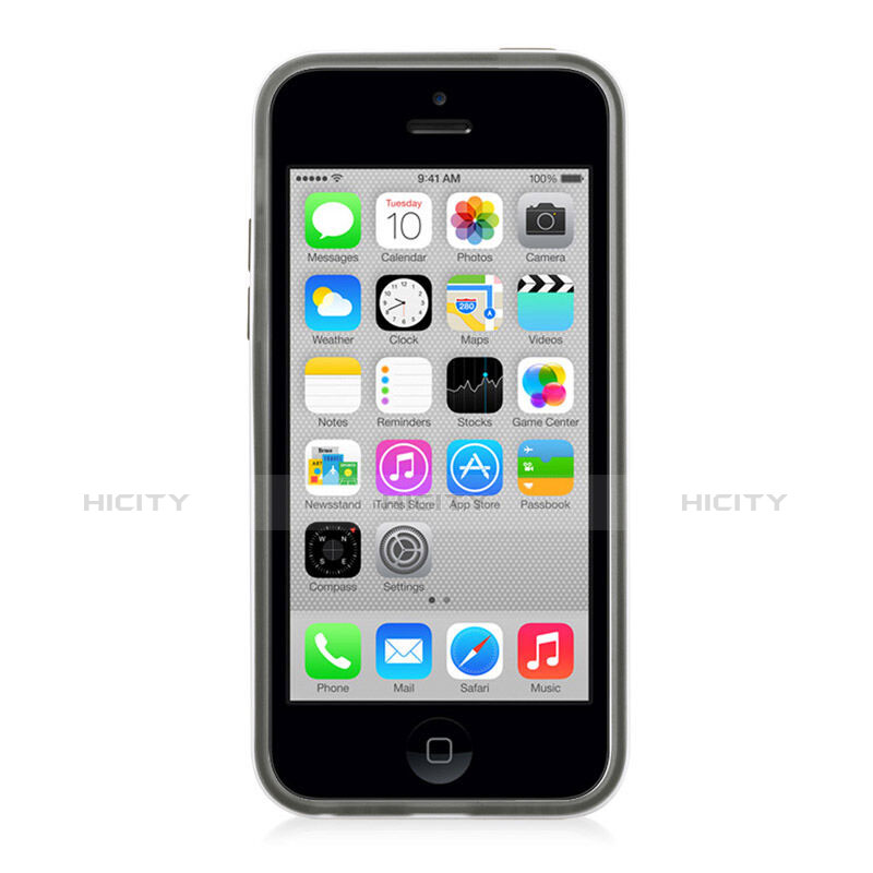 Apple iPhone 5C用ハイブリットバンパーケース クリア透明 プラスチック アップル グレー