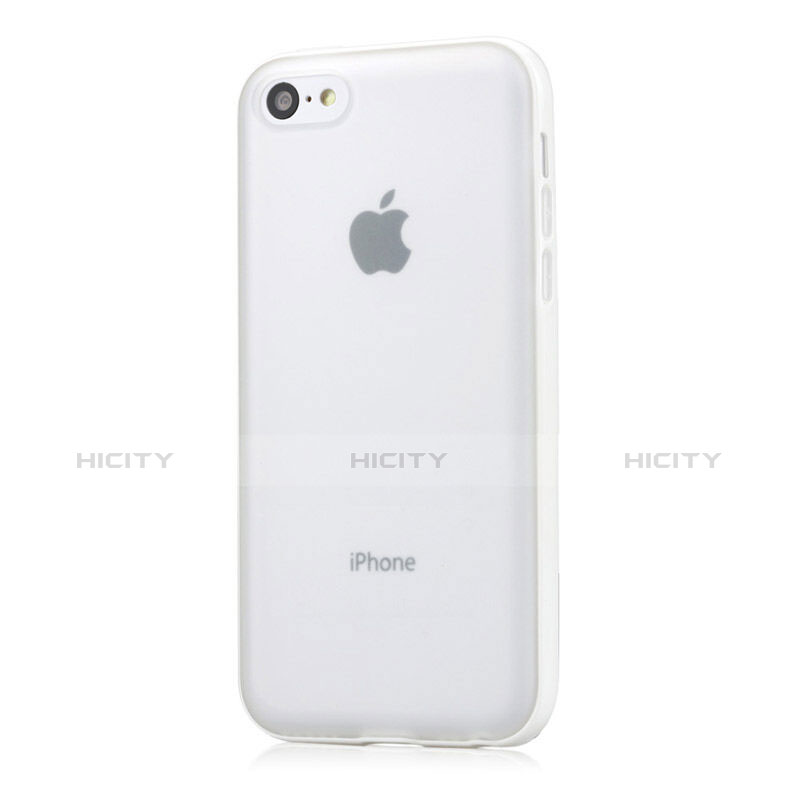 Apple iPhone 5C用ハイブリットバンパーケース クリア透明 プラスチック アップル ホワイト