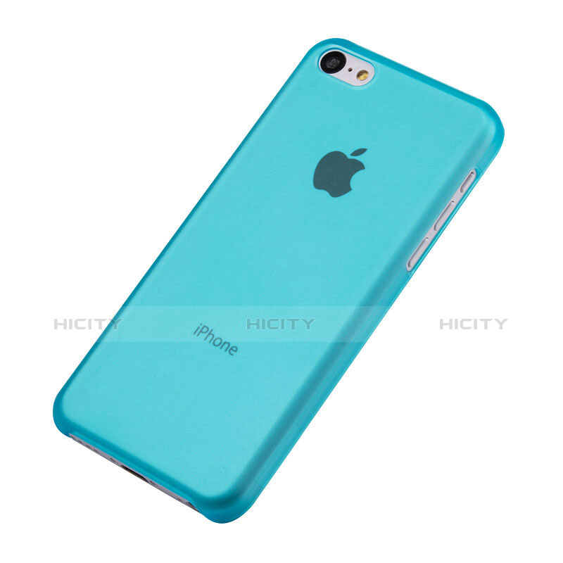 Apple iPhone 5C用極薄ケース クリア透明 プラスチック アップル ブルー