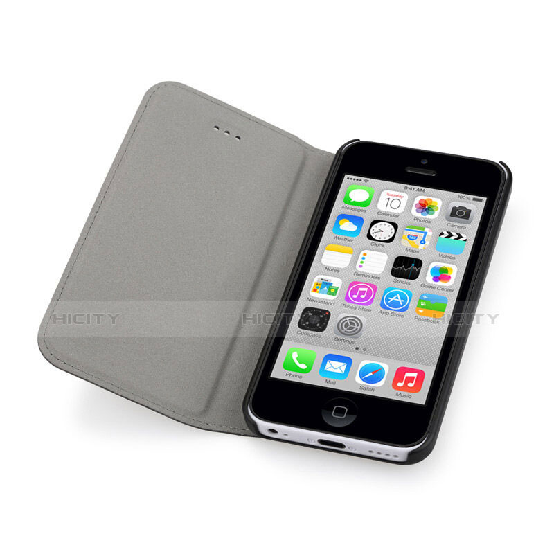 Apple iPhone 5C用手帳型 レザーケース アップル ブラック