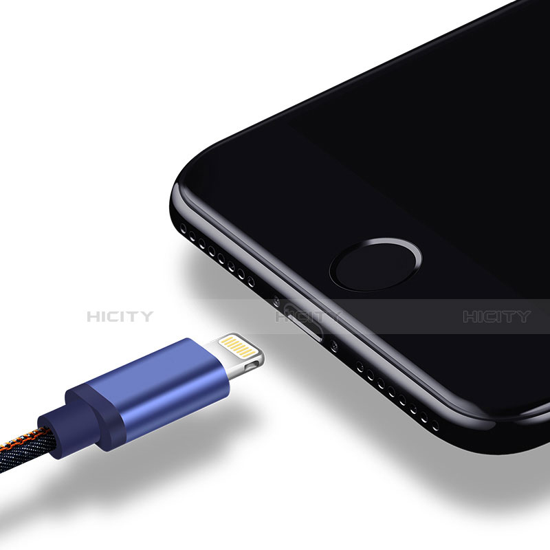 Apple iPhone 5S用USBケーブル 充電ケーブル D01 アップル ネイビー