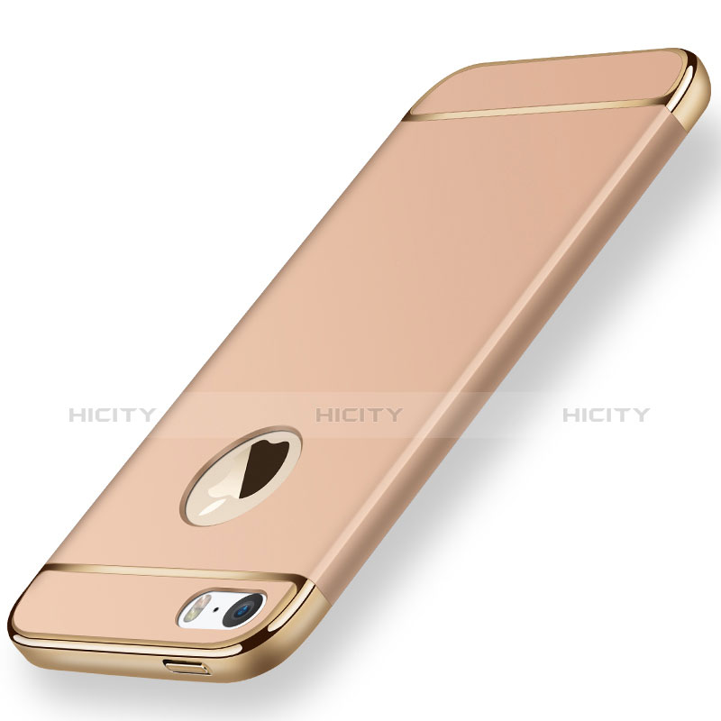 Apple iPhone 5S用ケース 高級感 手触り良い メタル兼プラスチック バンパー アップル ゴールド