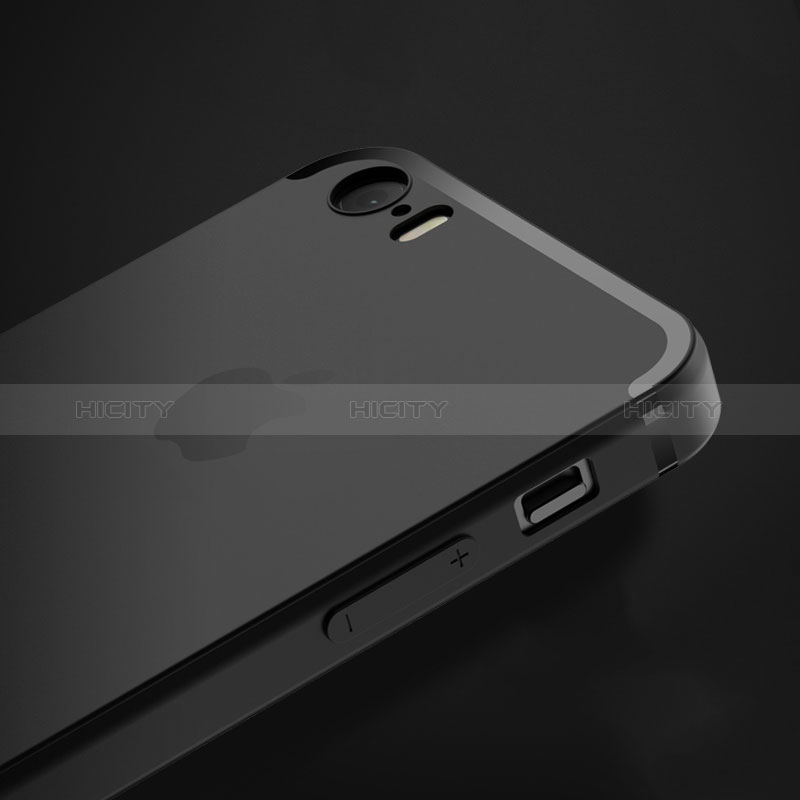 Apple iPhone 5S用極薄ソフトケース シリコンケース 耐衝撃 全面保護 U02 アップル ブラック