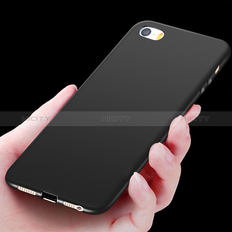 Apple iPhone 5S用極薄ソフトケース シリコンケース 耐衝撃 全面保護 U03 アップル ブラック