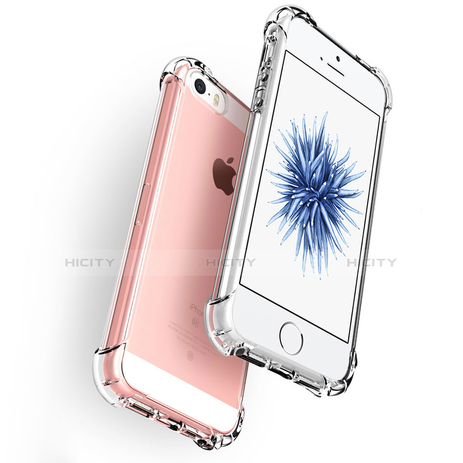 Apple iPhone 5S用極薄ソフトケース シリコンケース 耐衝撃 全面保護 クリア透明 H04 アップル クリア