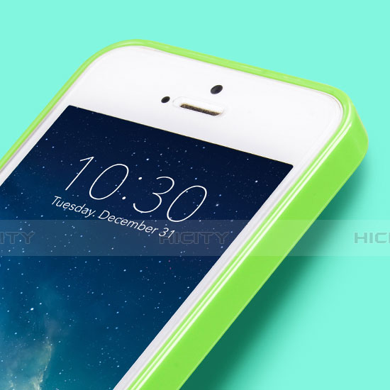 Apple iPhone 5S用シリコンカバー ソフトタッチラバー アップル グリーン