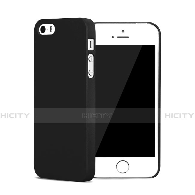 Apple iPhone 5S用ハードケース プラスチック 質感もマット アップル ブラック