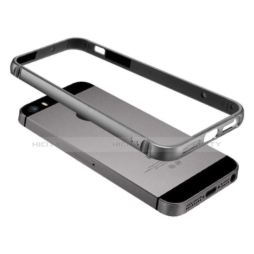 Apple iPhone 5S用ケース 高級感 手触り良い アルミメタル 製の金属製 バンパー アップル グレー