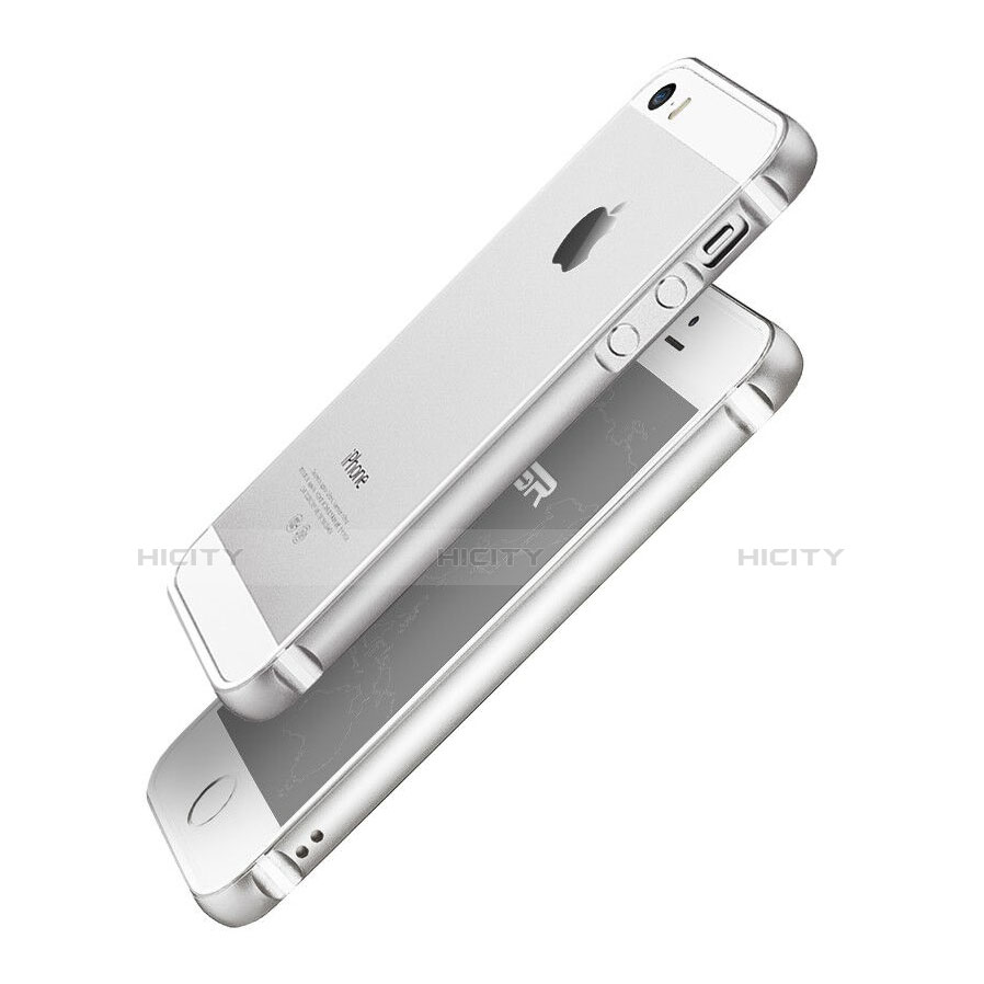 Apple iPhone 5S用ケース 高級感 手触り良い アルミメタル 製の金属製 バンパー アップル シルバー