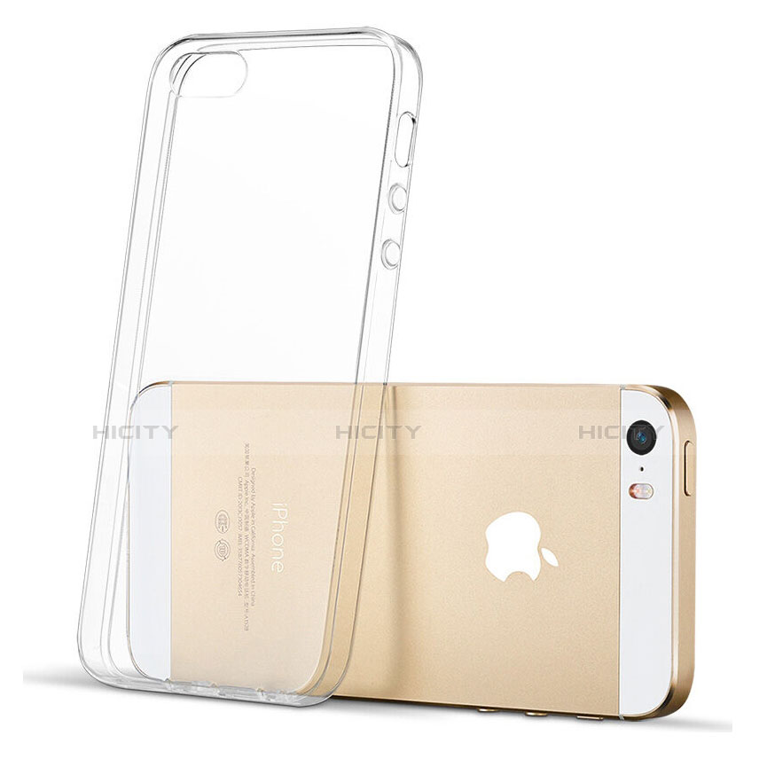 Apple iPhone 5S用極薄ソフトケース シリコンケース 耐衝撃 全面保護 クリア透明 アップル クリア