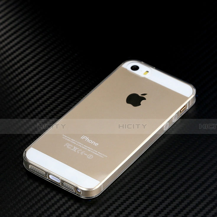 Apple iPhone 5S用極薄ソフトケース シリコンケース 耐衝撃 全面保護 クリア透明 カバー HT01 アップル クリア
