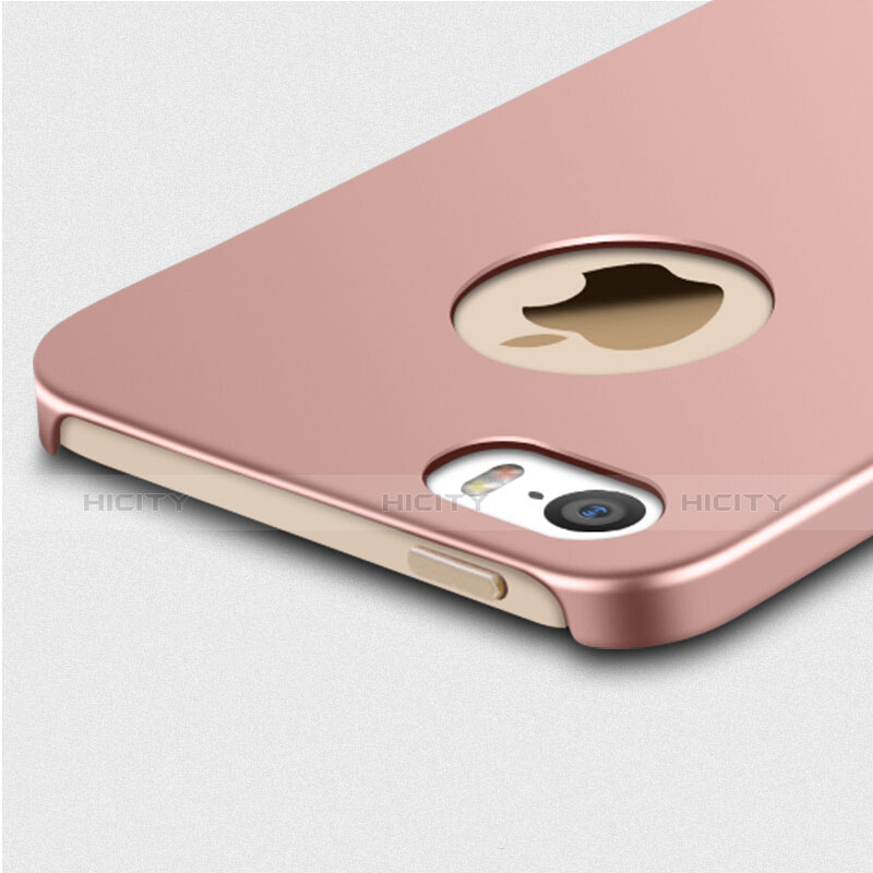 Apple iPhone 5S用ハードケース プラスチック 質感もマット アンド指輪 アップル ピンク