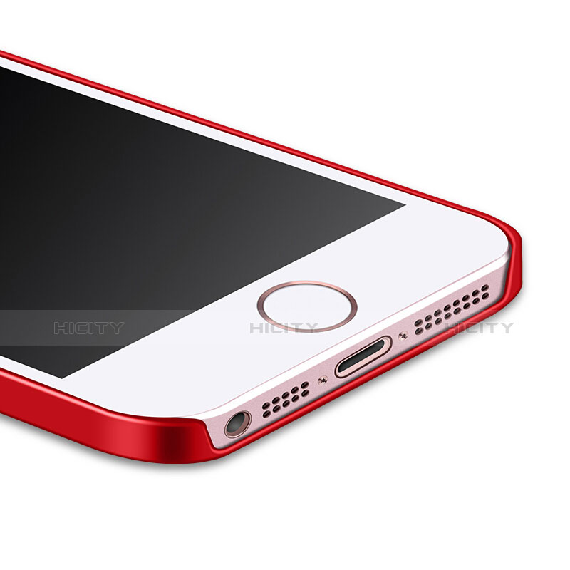 Apple iPhone 5S用ハードケース プラスチック 質感もマット アンド指輪 アップル レッド