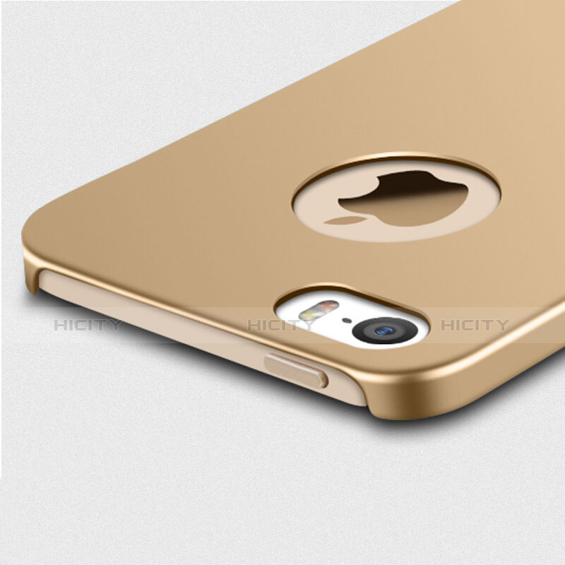 Apple iPhone 5S用ハードケース プラスチック 質感もマット アンド指輪 アップル ゴールド