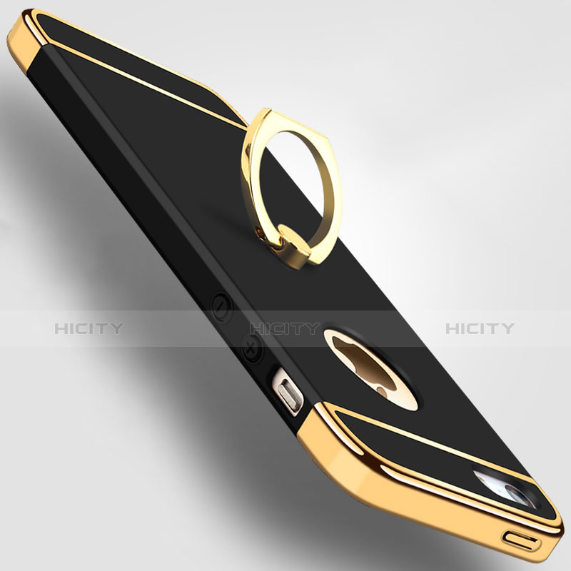 Apple iPhone 5S用ケース 高級感 手触り良い メタル兼プラスチック バンパー アンド指輪 A02 アップル 