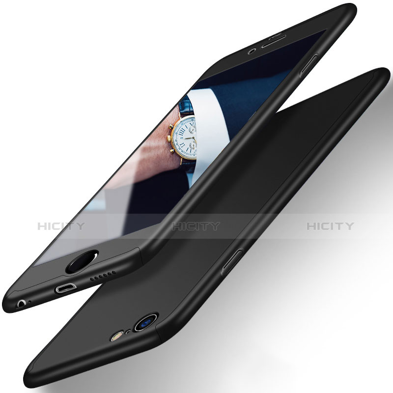 Apple iPhone 6用ハードケース プラスチック 質感もマット 前面と背面 360度 フルカバー アップル ブラック