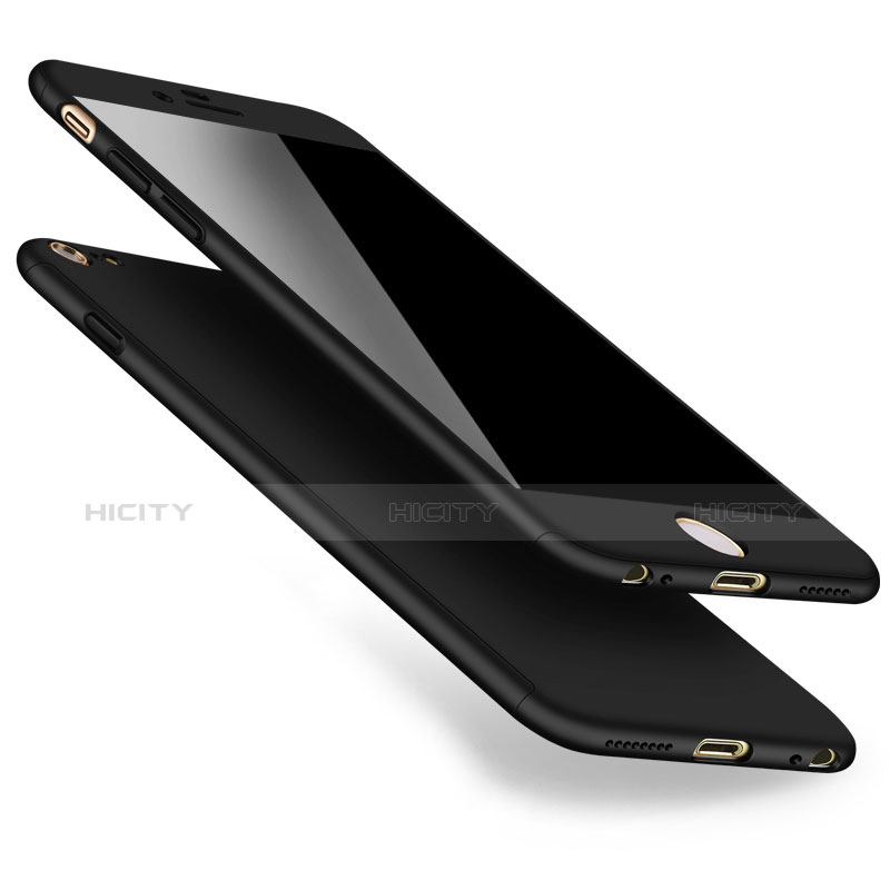 Apple iPhone 6用ハードケース プラスチック 質感もマット 前面と背面 360度 フルカバー アップル ブラック