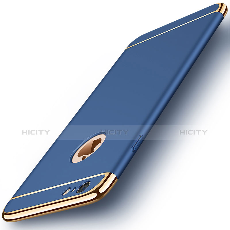 Apple iPhone 6用ケース 高級感 手触り良い メタル兼プラスチック バンパー アップル ネイビー