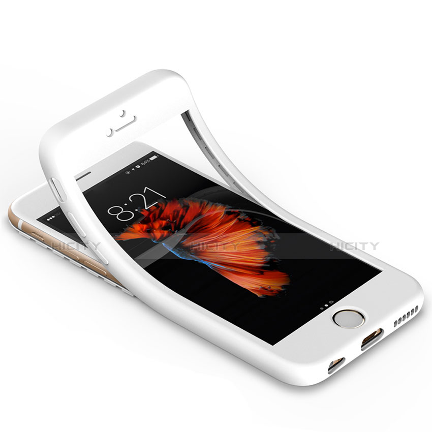Apple iPhone 6用前面と背面 360度 フルカバー 極薄ソフトケース シリコンケース 耐衝撃 全面保護 アップル ホワイト