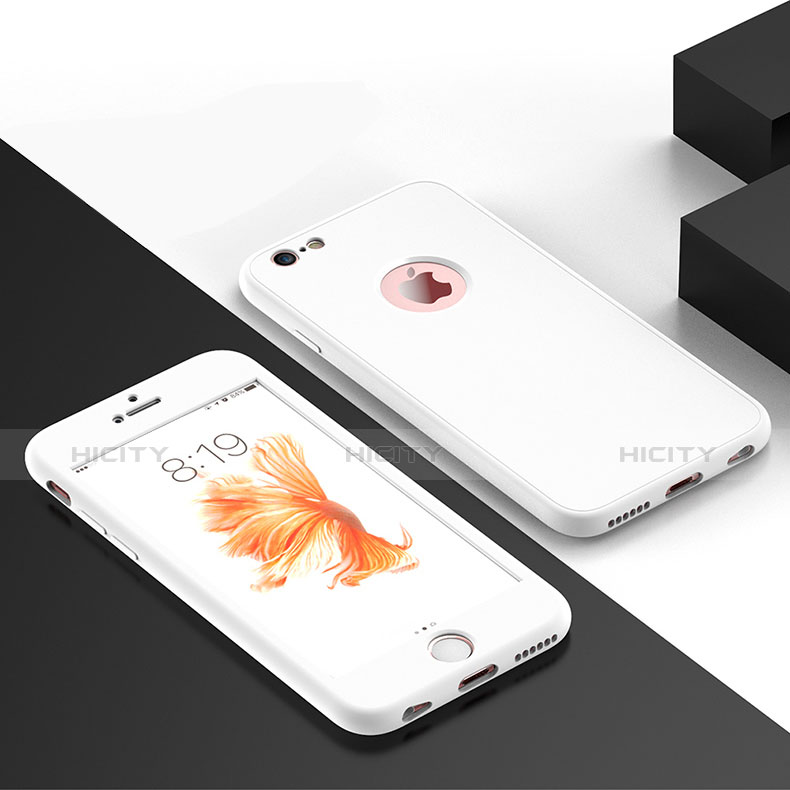 Apple iPhone 6用前面と背面 360度 フルカバー 極薄ソフトケース シリコンケース 耐衝撃 全面保護 アップル ホワイト