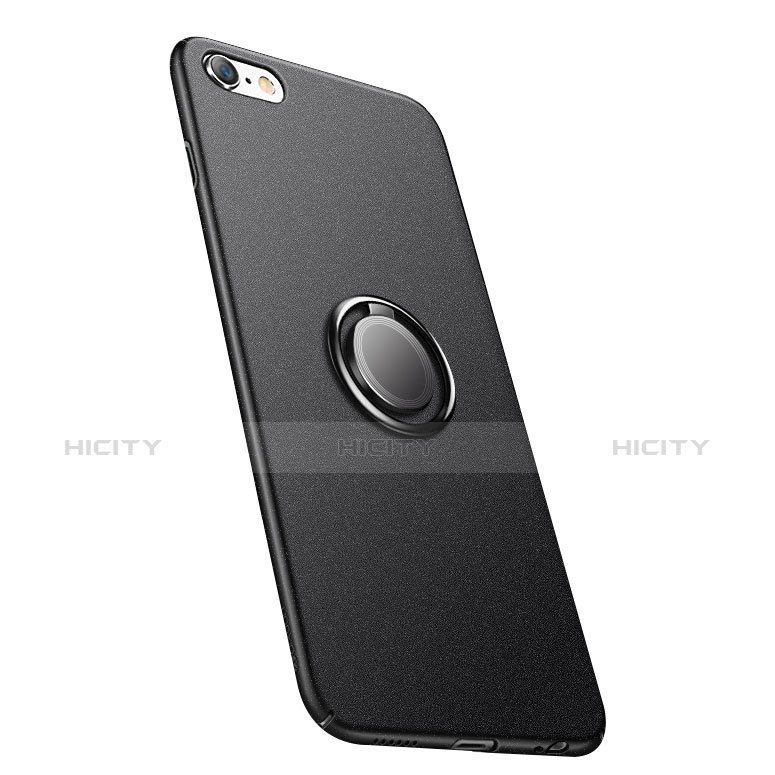 Apple iPhone 6用ハードケース プラスチック 質感もマット アンド指輪 A05 アップル ブラック