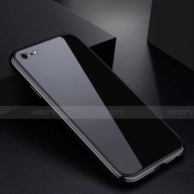 Apple iPhone 6用ケース 高級感 手触り良い アルミメタル 製の金属製 バンパー 鏡面 カバー アップル ブラック