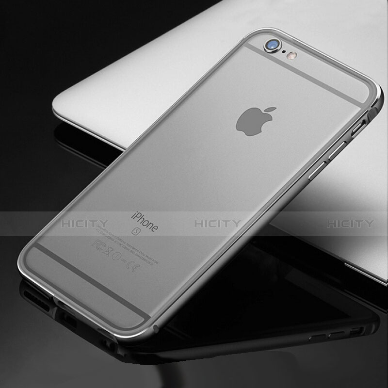 Apple iPhone 6用ケース 高級感 手触り良い アルミメタル 製の金属製 バンパー カバー アップル グレー