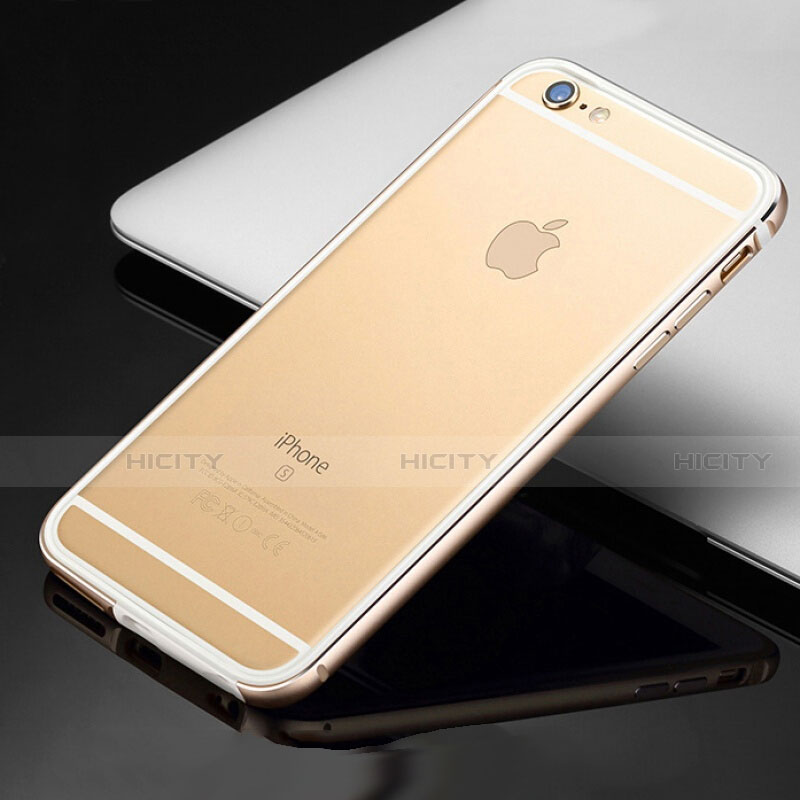 Apple iPhone 6用ケース 高級感 手触り良い アルミメタル 製の金属製 バンパー カバー アップル ゴールド