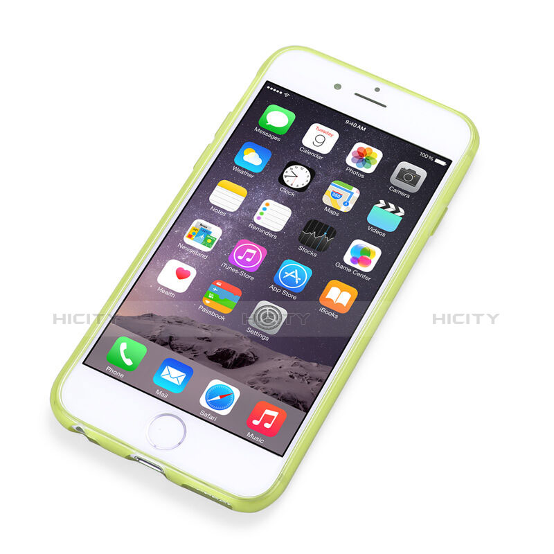 Apple iPhone 6用極薄ソフトケース シリコンケース 耐衝撃 全面保護 クリア透明 アップル グリーン
