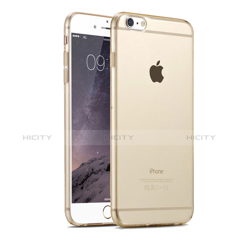 Apple iPhone 6用極薄ソフトケース シリコンケース 耐衝撃 全面保護 クリア透明 アップル ゴールド