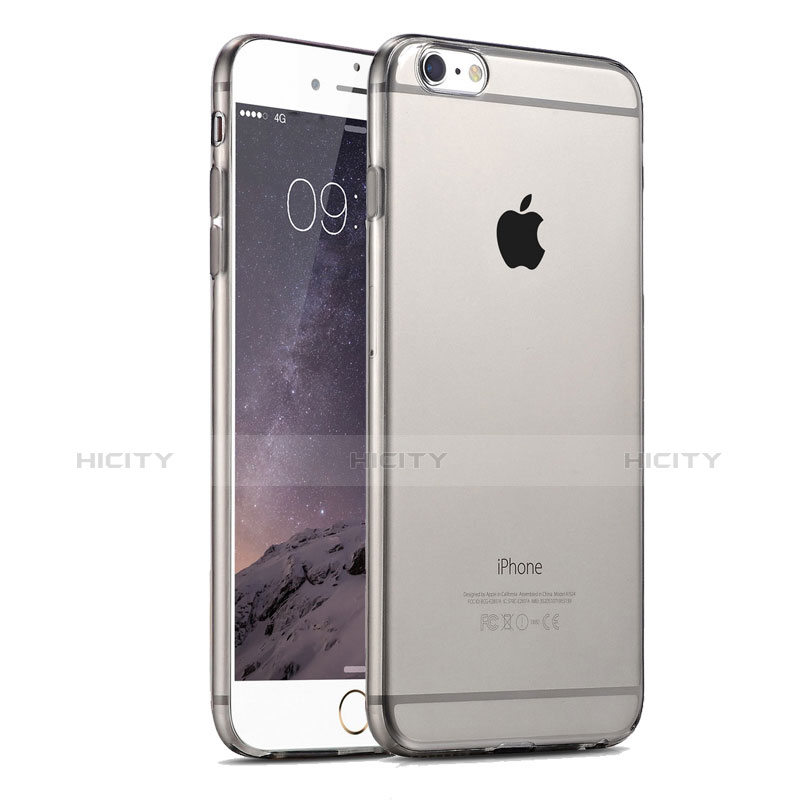 Apple iPhone 6用極薄ソフトケース シリコンケース 耐衝撃 全面保護 クリア透明 アップル グレー