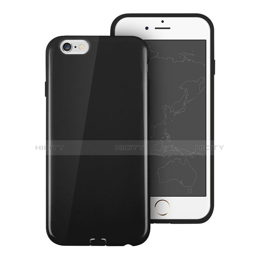 Apple iPhone 6用シリコンケース ソフトタッチラバー アップル ブラック