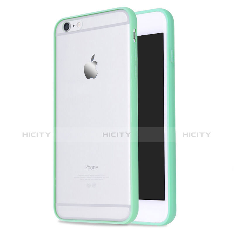 Apple iPhone 6用ハイブリットバンパーケース クリア透明 プラスチック アップル グリーン
