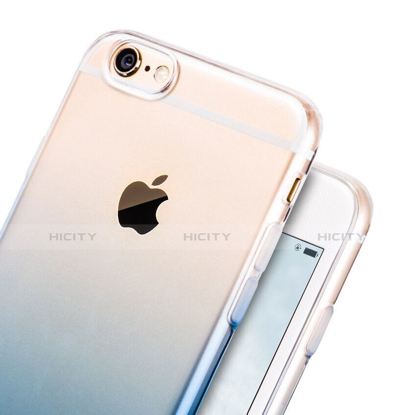 Apple iPhone 6用極薄ソフトケース グラデーション 勾配色 クリア透明 Z01 アップル ネイビー