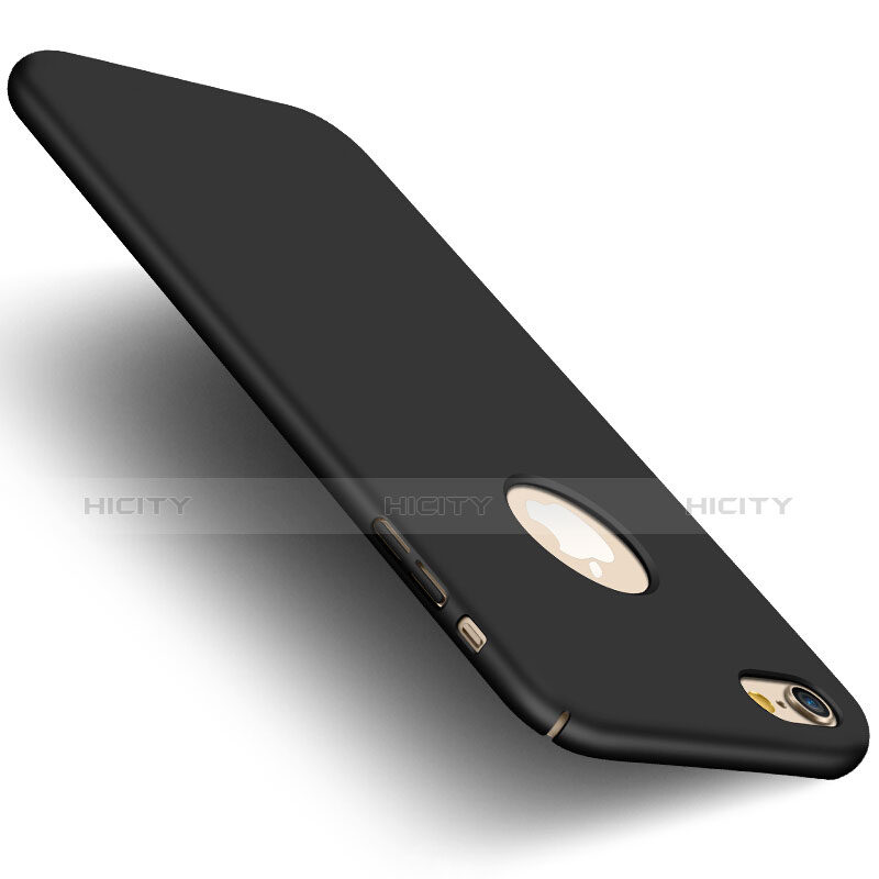 Apple iPhone 6用ハードケース プラスチック 質感もマット ロゴを表示します アンド指輪 アップル ブラック