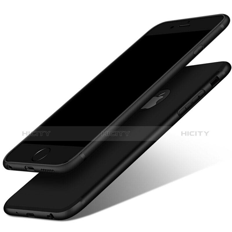 Apple iPhone 6用極薄ソフトケース シリコンケース 耐衝撃 全面保護 アンド指輪 アップル ブラック