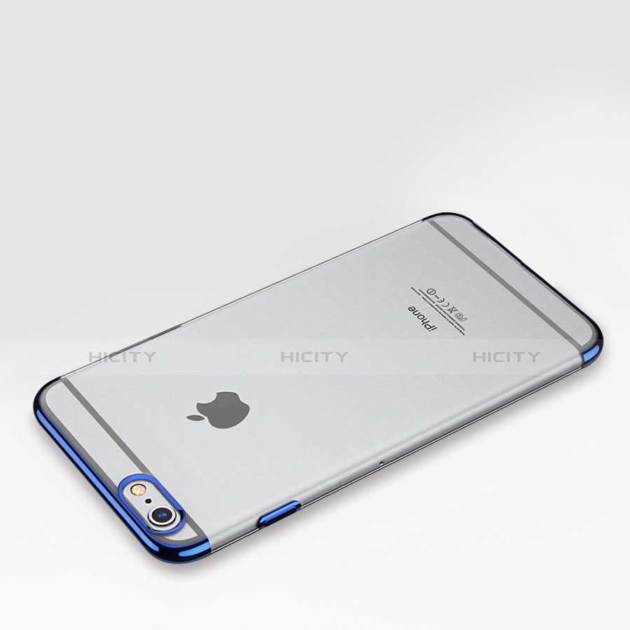 Apple iPhone 6用極薄ケース プラスチック クリア透明 T01 アップル ネイビー