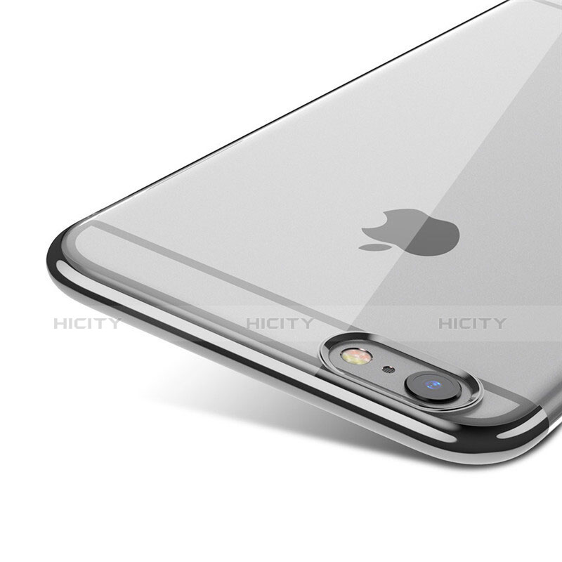Apple iPhone 6用極薄ケース プラスチック クリア透明 T01 アップル ブラック