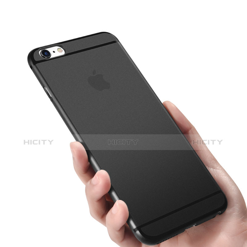 Apple iPhone 6用極薄ケース クリア プラスチック U02 アップル ブラック