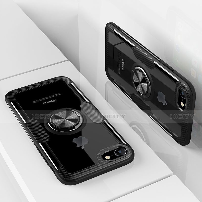 Apple iPhone 6用極薄ソフトケース シリコンケース 耐衝撃 全面保護 クリア透明 アンド指輪 R01 アップル 
