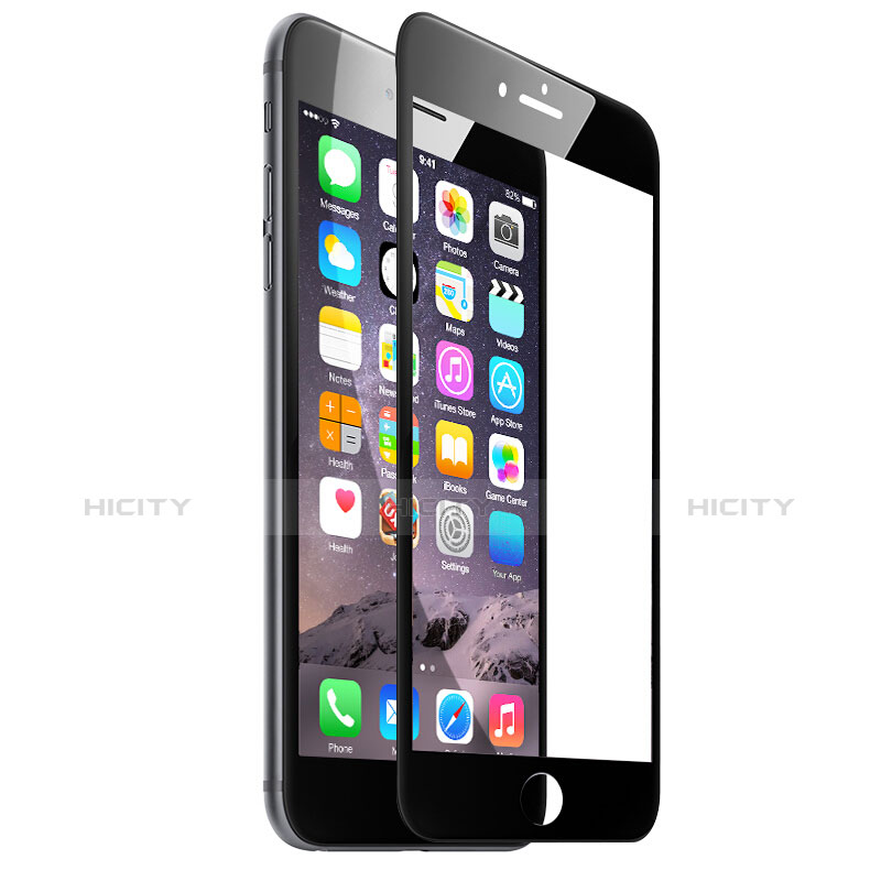 Apple iPhone 6用強化ガラス フル液晶保護フィルム F03 アップル ブラック