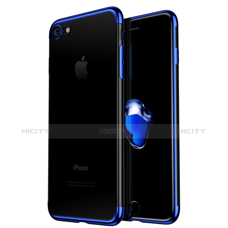 Apple iPhone 6 Plus用極薄ソフトケース シリコンケース 耐衝撃 全面保護 クリア透明 H02 アップル ネイビー