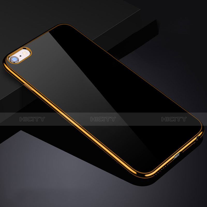 Apple iPhone 6 Plus用極薄ソフトケース シリコンケース 耐衝撃 全面保護 クリア透明 H04 アップル ゴールド