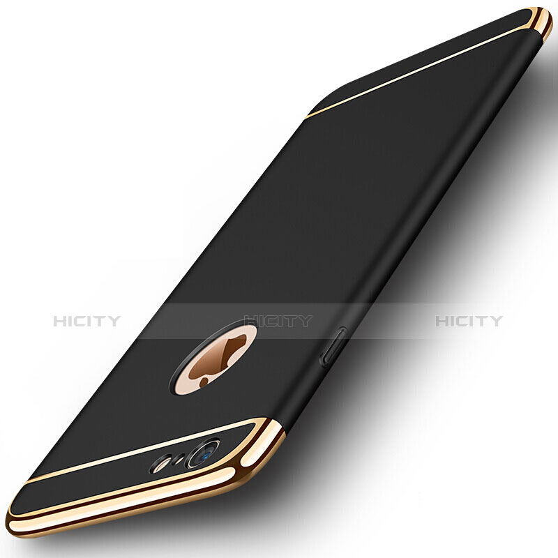 Apple iPhone 6 Plus用ケース 高級感 手触り良い メタル兼プラスチック バンパー M01 アップル ブラック