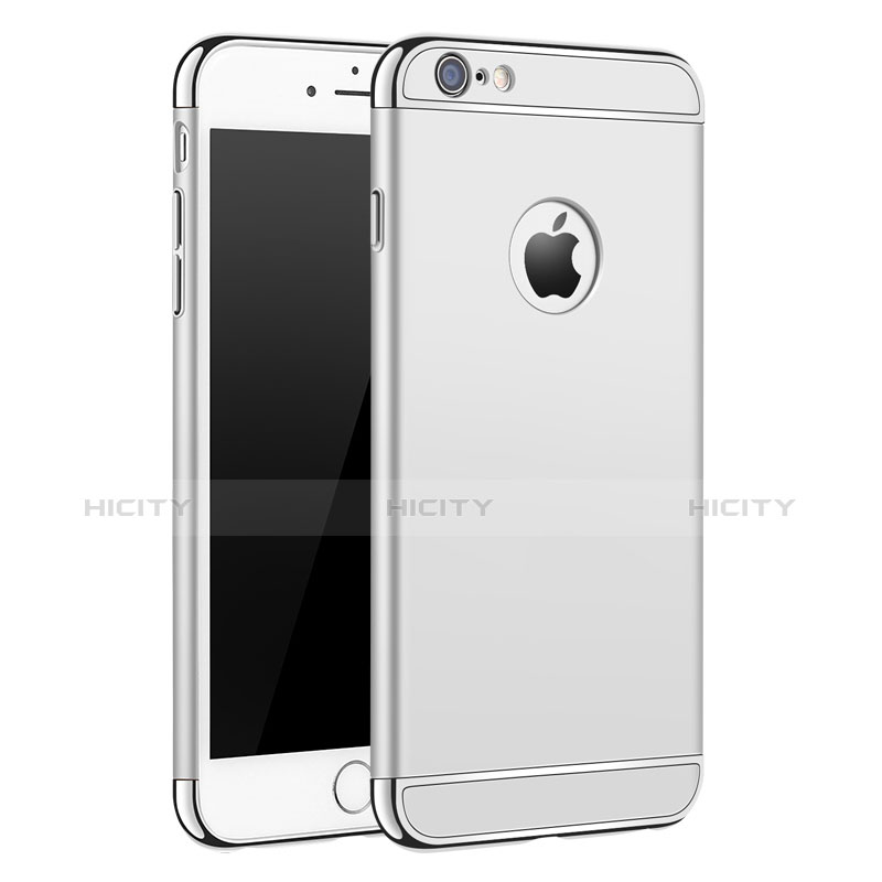 Apple iPhone 6 Plus用ケース 高級感 手触り良い メタル兼プラスチック バンパー M01 アップル シルバー