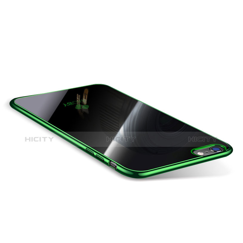 Apple iPhone 6 Plus用極薄ソフトケース シリコンケース 耐衝撃 全面保護 クリア透明 T08 アップル グリーン