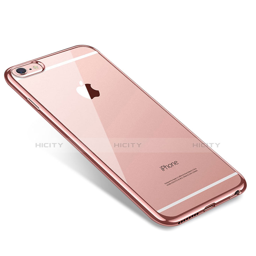 Apple iPhone 6 Plus用極薄ソフトケース シリコンケース 耐衝撃 全面保護 クリア透明 T09 アップル ローズゴールド