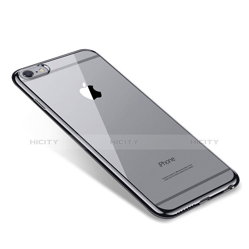Apple iPhone 6 Plus用極薄ソフトケース シリコンケース 耐衝撃 全面保護 クリア透明 T09 アップル ブラック